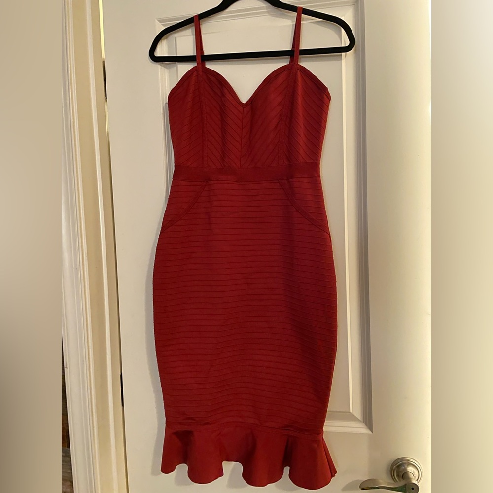 Windsor Bandage Dress - Burgundy